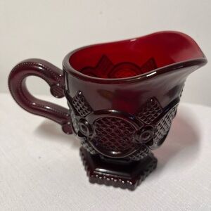 Avon CAPE COD Deep Red Glass Creamer